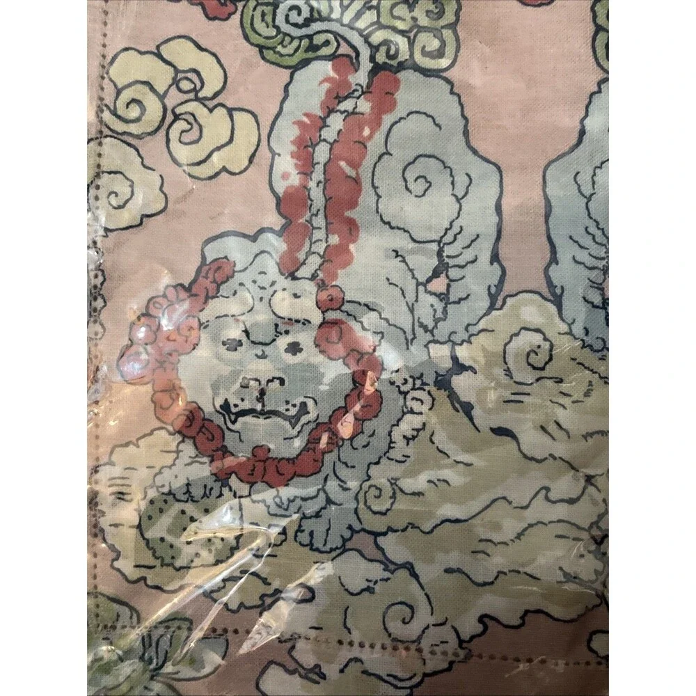 Matouk Schumacher Magic Mountain Set of 4 Napkins New Linen 22x22 Pink Foo Dogs